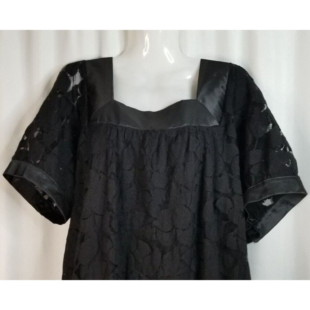 Lane Bryant Women's Top Black Lace & Satin Event Ready Boutique Look Size 18/20